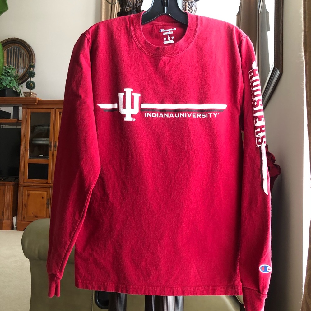 Red IU Champion Long Sleeve